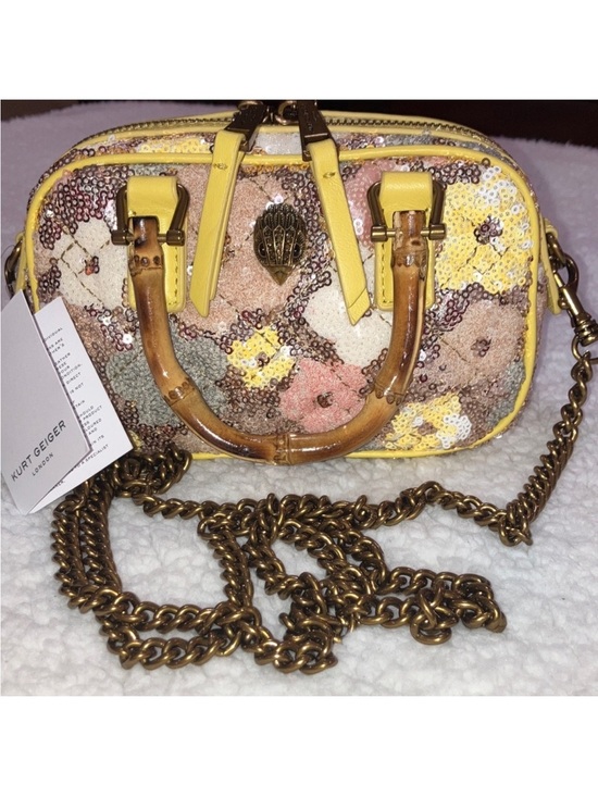 Kurt Geiger Handbags - Kurt Geiger London NWT Kensington Duffle Sequin Satchel Bag w/Bamboo Handles